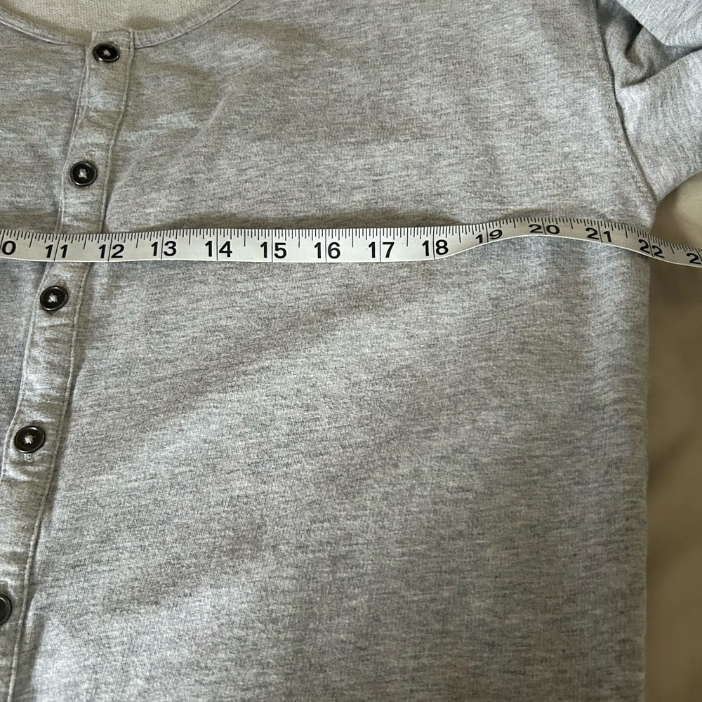 Aerie Weekend Sweatsuit Jumpsuit Gray Drawstring Wide Leg Button Women Size XL - Picture 8 of 10